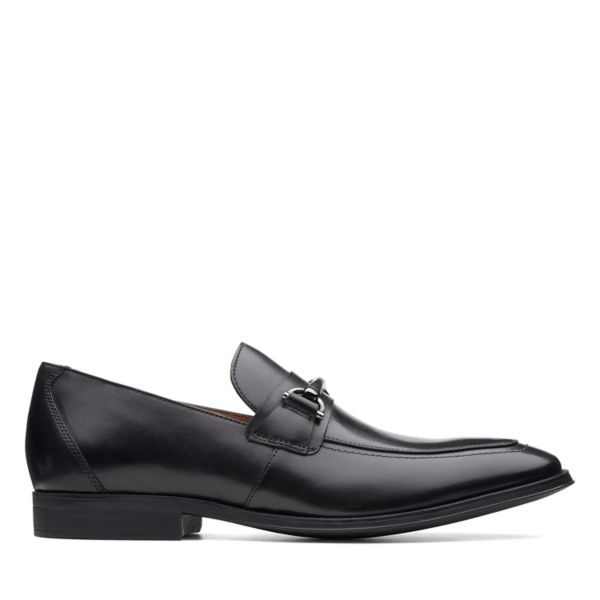 Clarks Mens Gilman Bit Loafers Black | USA-268314